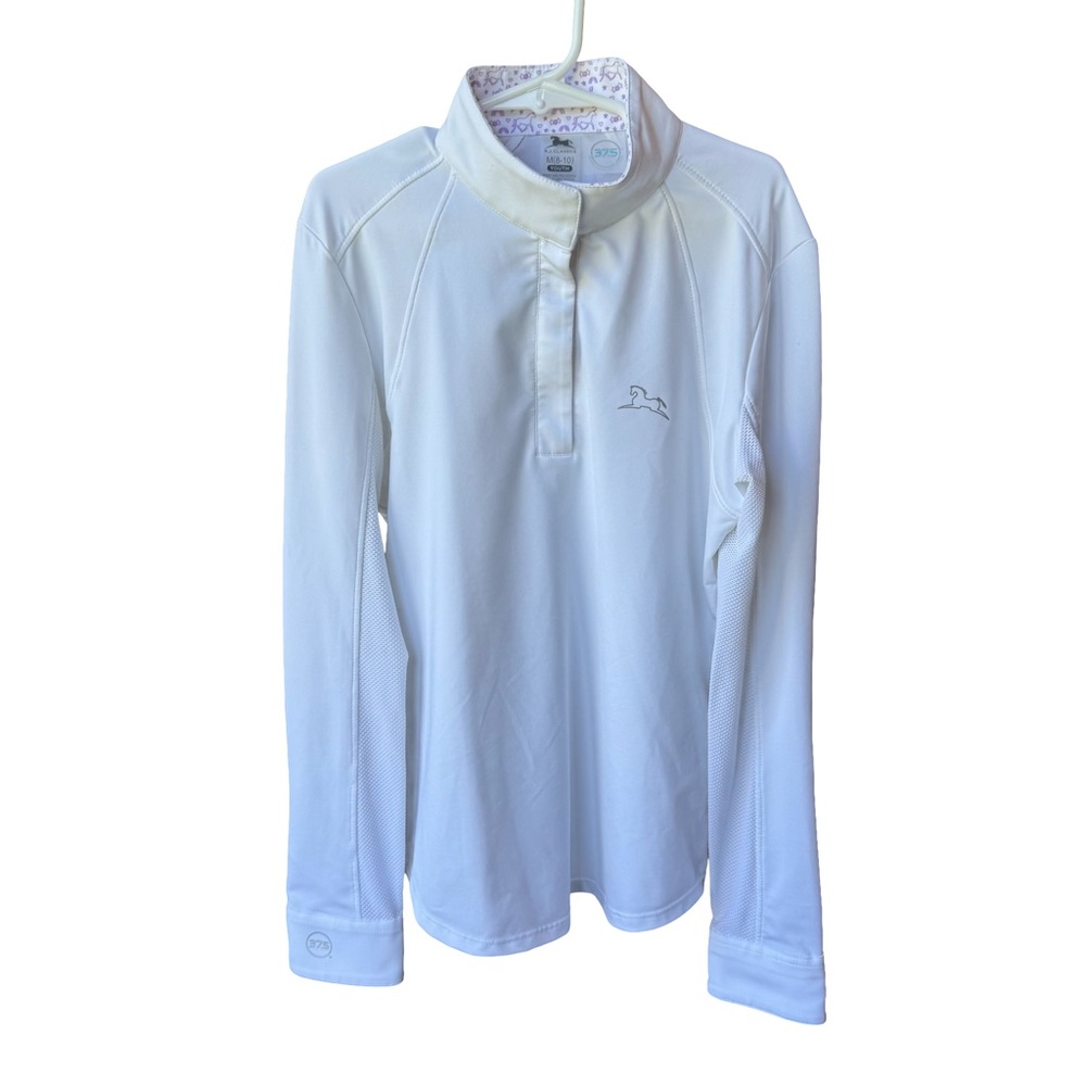 R.J. Classics Maddie Jr. Long Sleeve Show Shirt Youth Medium (8-10) White NWOT